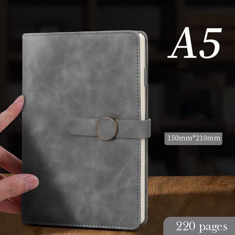 A5 PU Leather Hardcover Notepad W/Round Metal Buckle 18