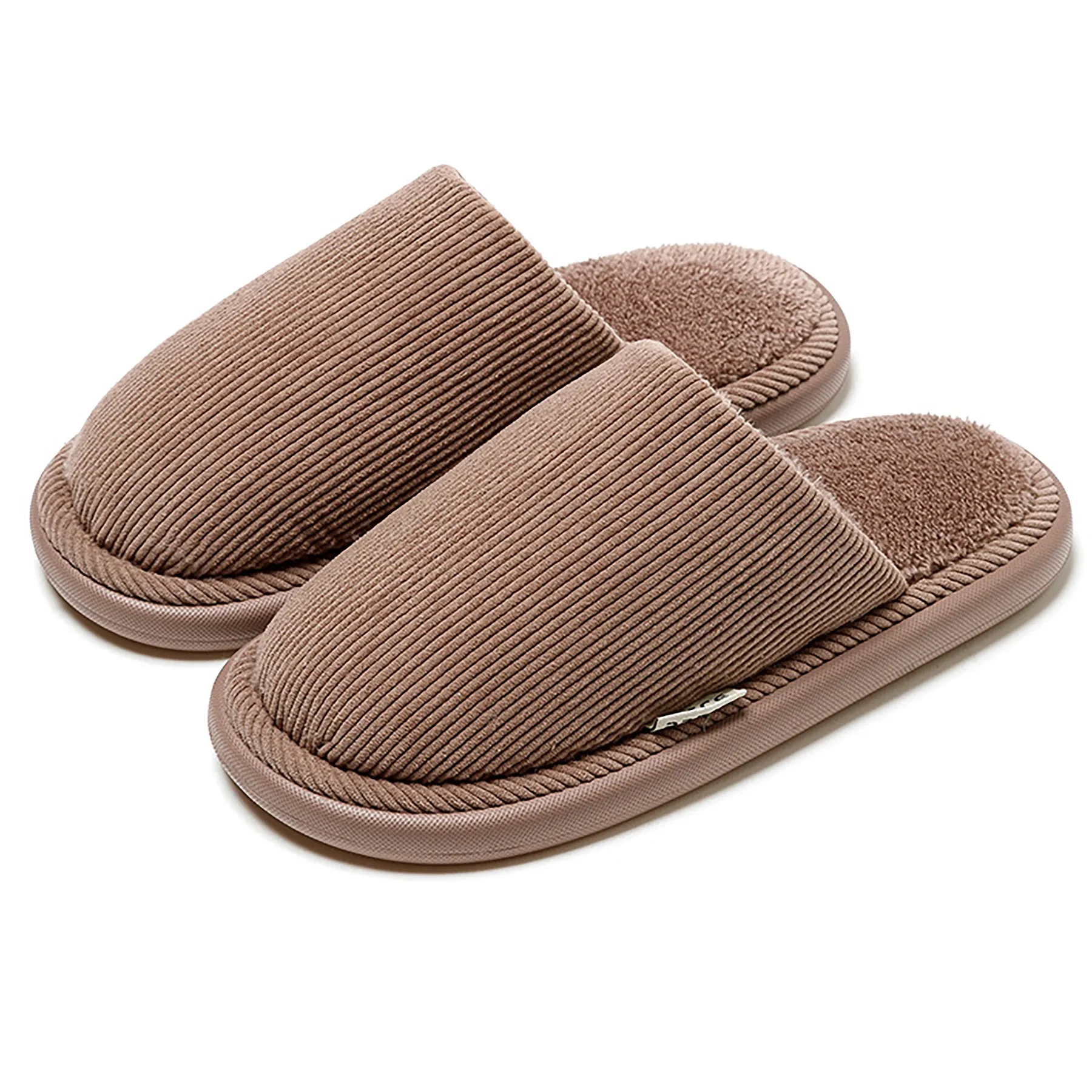 Plush Solid Color With Cotton Slippers 5