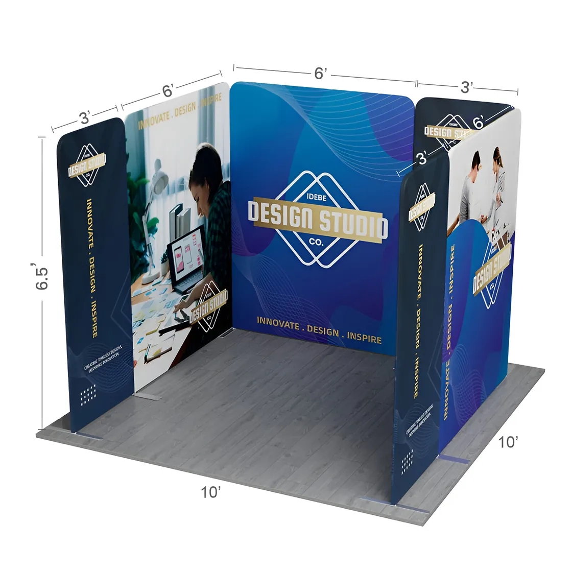 10ft Magnetic Modular Fabric Display - U Shape 11