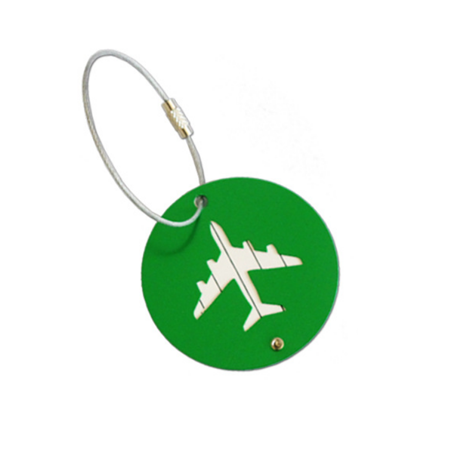 Metallic Round Airplane Shape Travel Luggage Tag 2