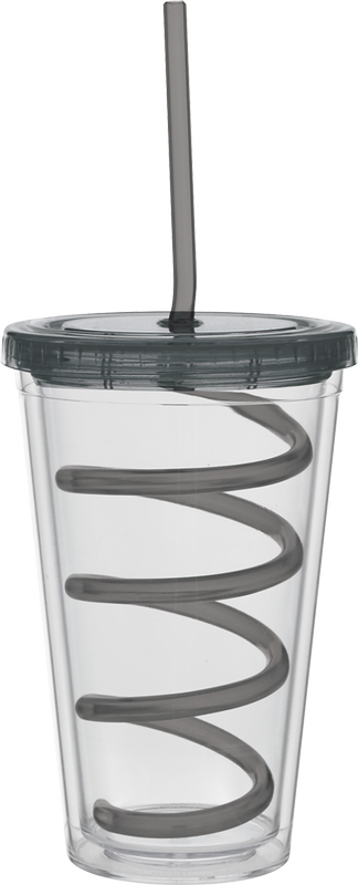 Carnival Cups-Color Curly Straw, Color Lid 10