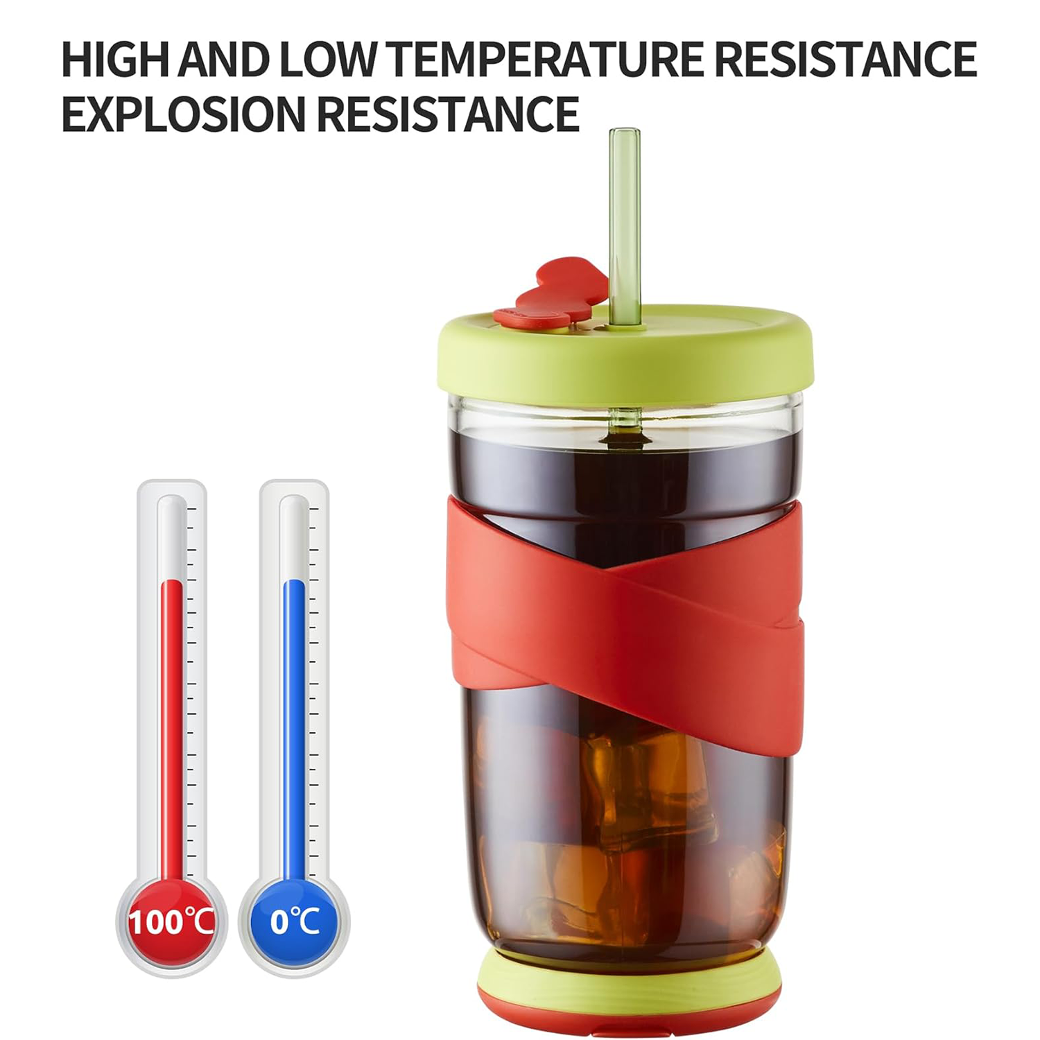 22Oz Glass Tumbler With Straw And Lid 5