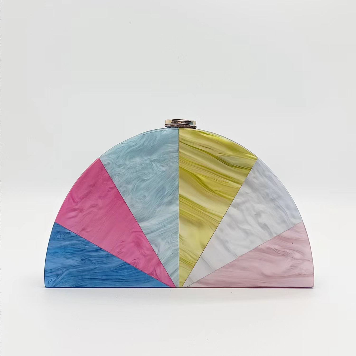 Semicircle Colorful Acrylic Clutch Purse 1