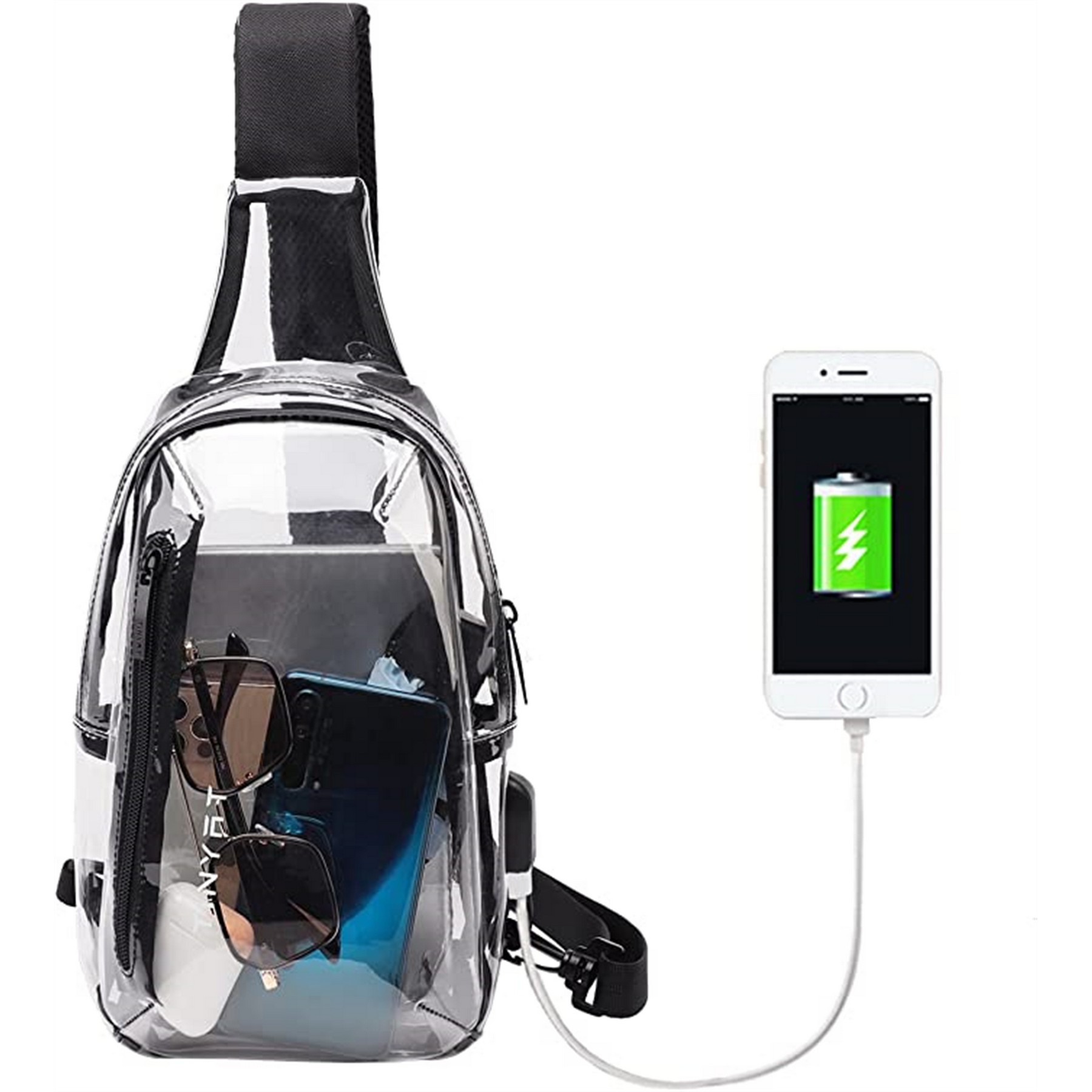 Clear Sling Bag With USB Charging Port 5