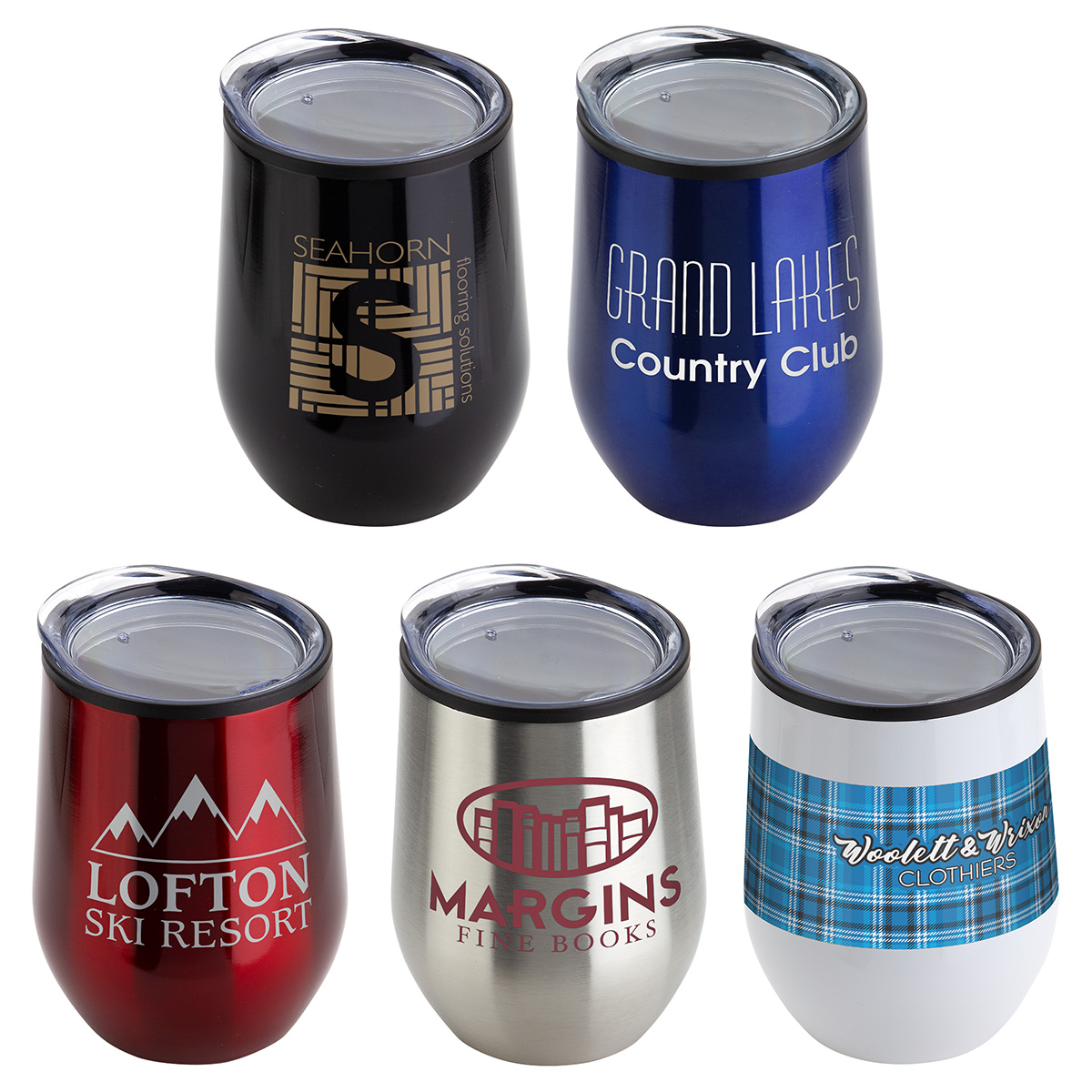 Onyx 12 oz Stainless Steel/Polypropylene Wine Goblet 20