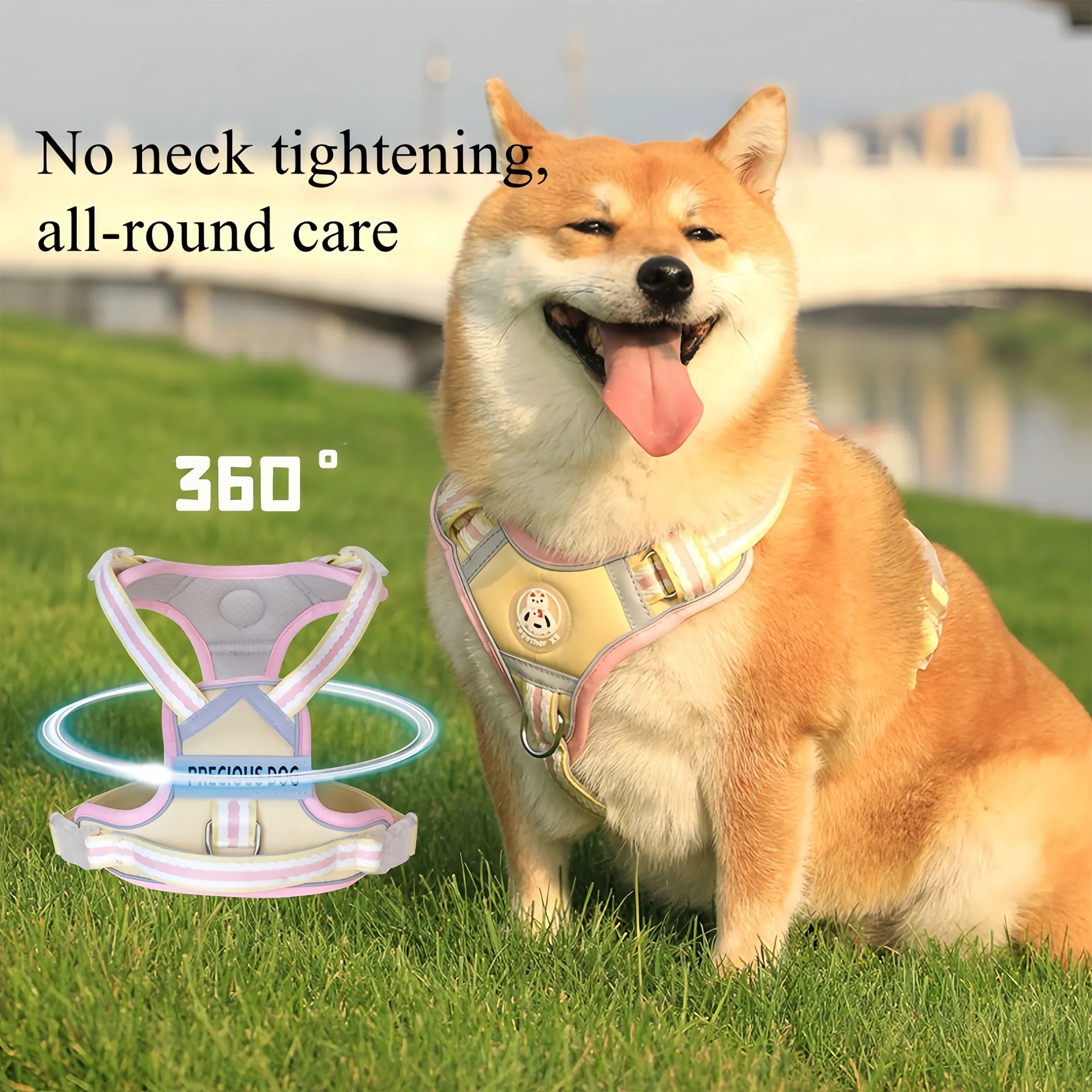 Premium Reflective Adjustable H Harness Lightweight For Dogs 4