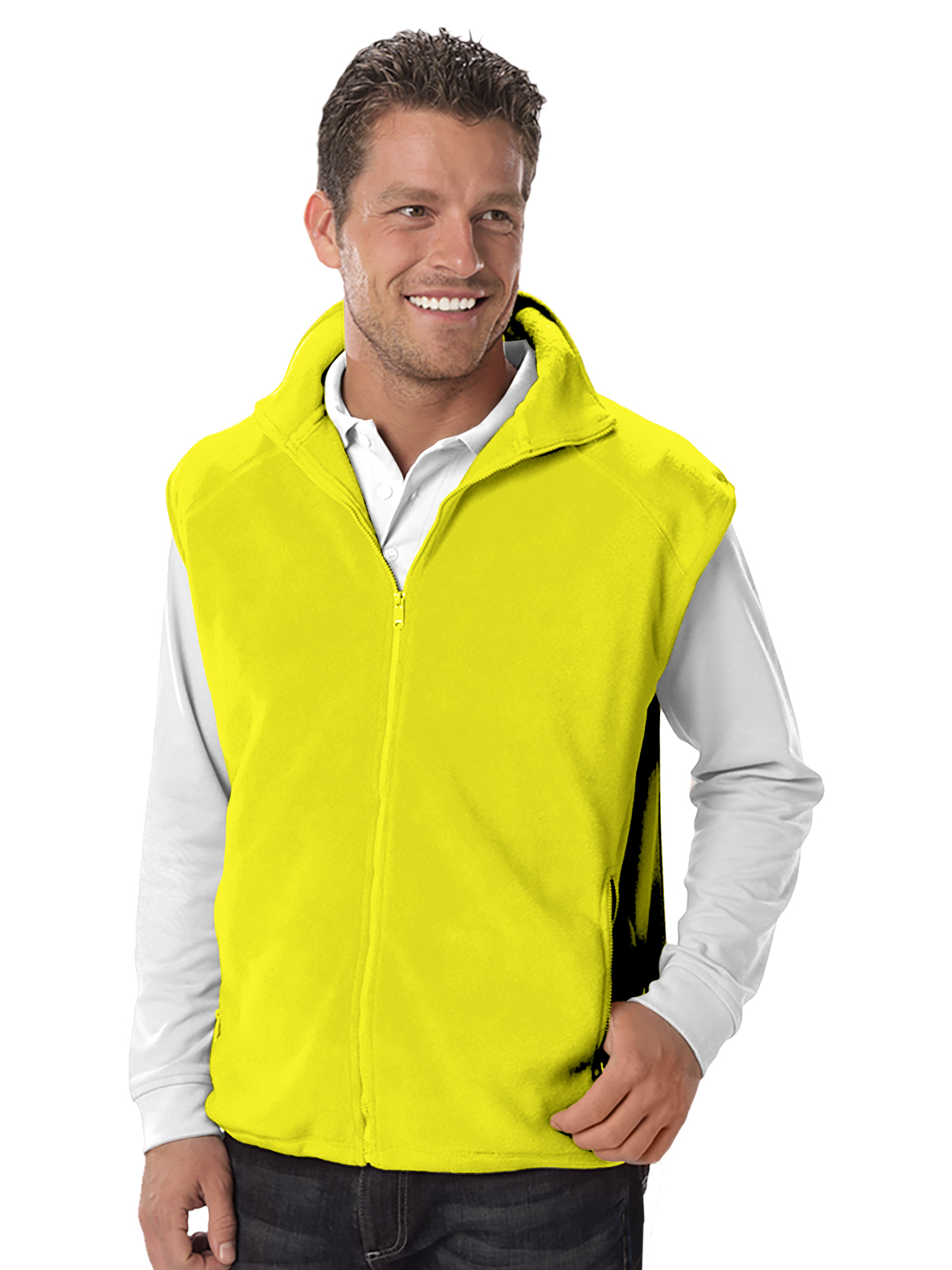 Blue Generation - Unisex 2-Pocket Micro Fleece Zip Front Vest 14
