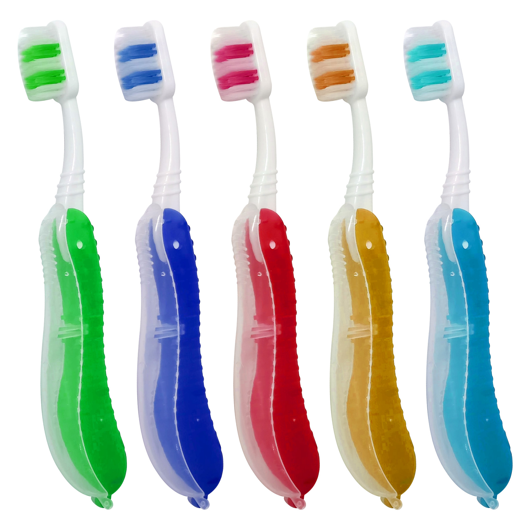 Foldable Portable Hotel Travelling Plastic Toothbrush 1
