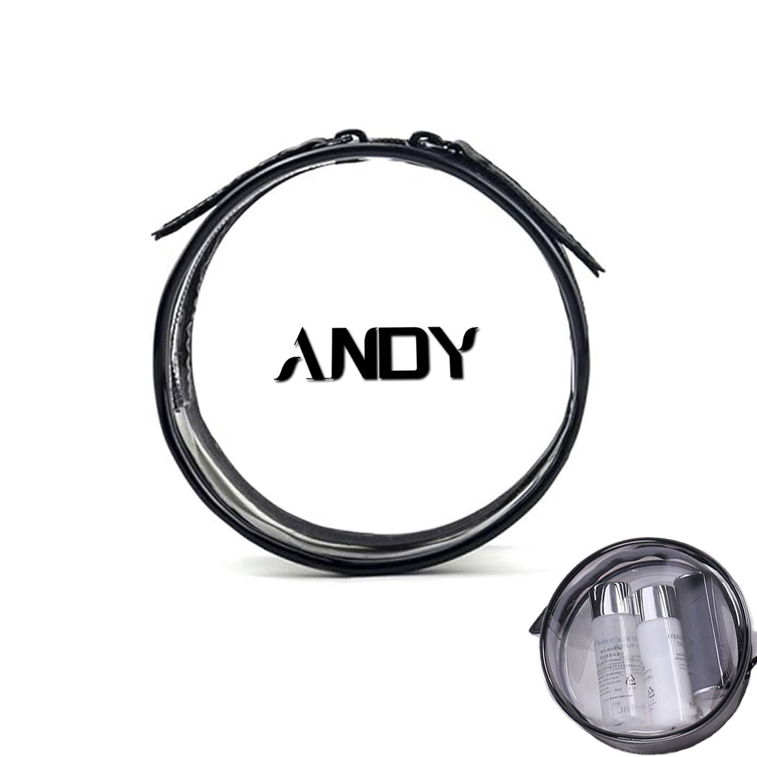 Round Transparent Mini With Zipper Waterproof Travel Bag 1