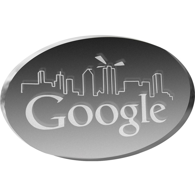 Clear Oval Paper Weight (4"x 2 1/2"x 3/8") Laser Engraved