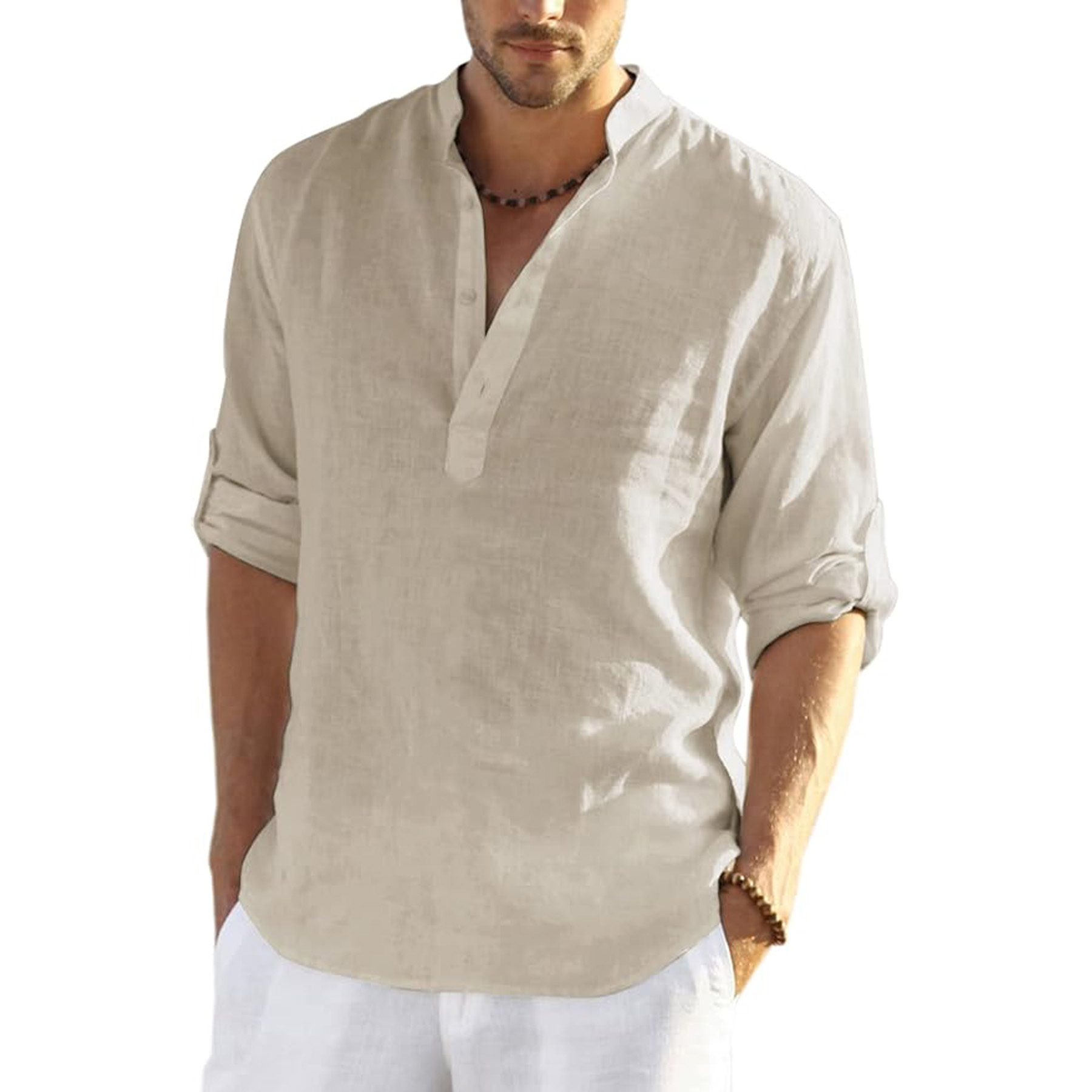 Men's Cotton And Linen Casual Shirts 3