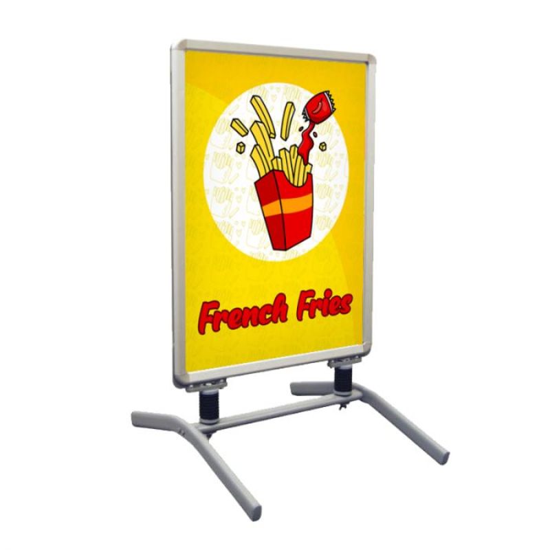 French Fries Pre Printed outdoor display Springster™ L Snap Frame - Yellow 1