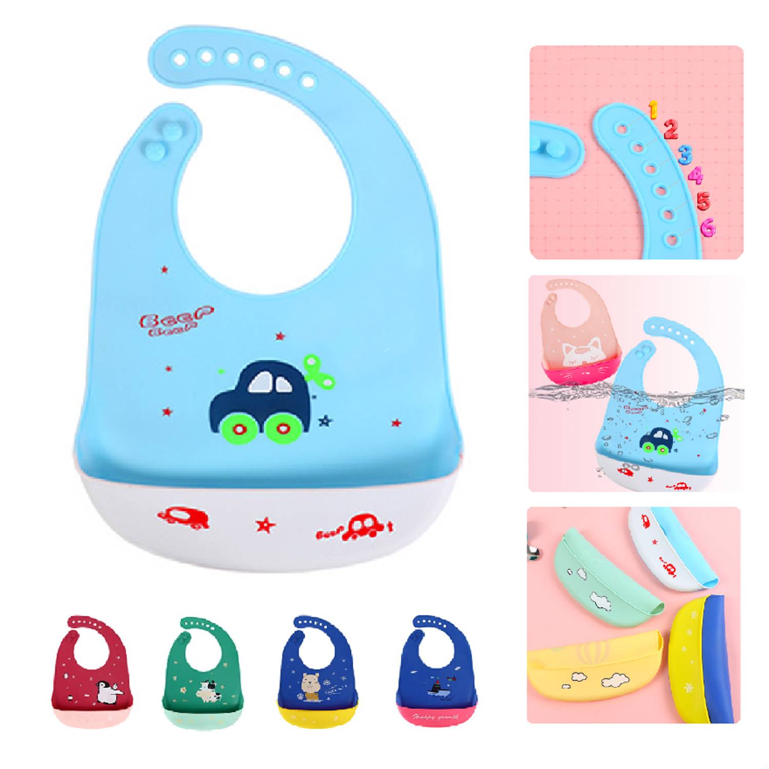 Adjustable Baby Silicone Bib 6