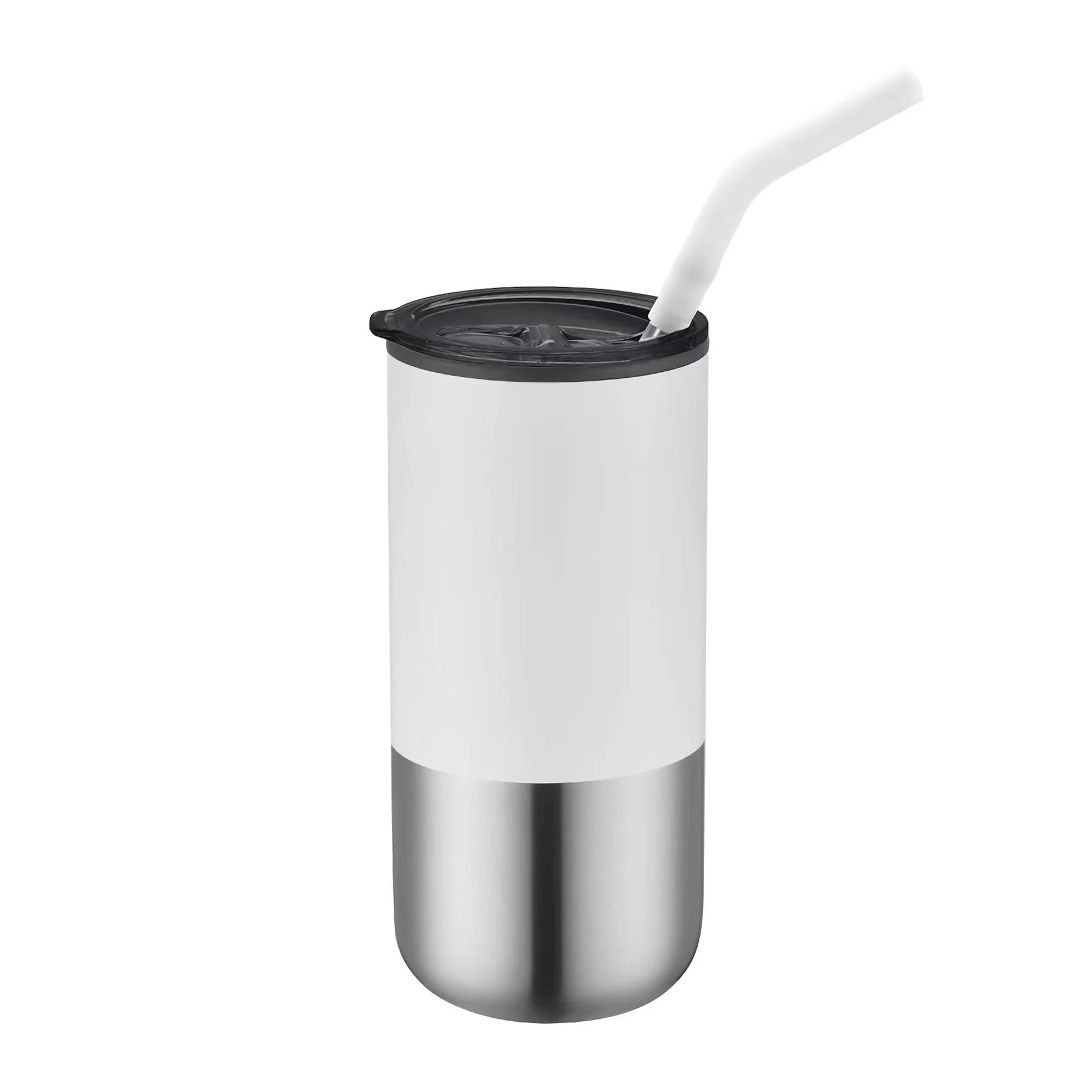 16oz. Double Wall SS / PP Tumbler w/Silicone Sip Steel Straw 4
