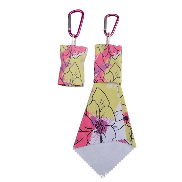 Customized Microfiber Cleaning Cloth in Pouch with Carabiner 5