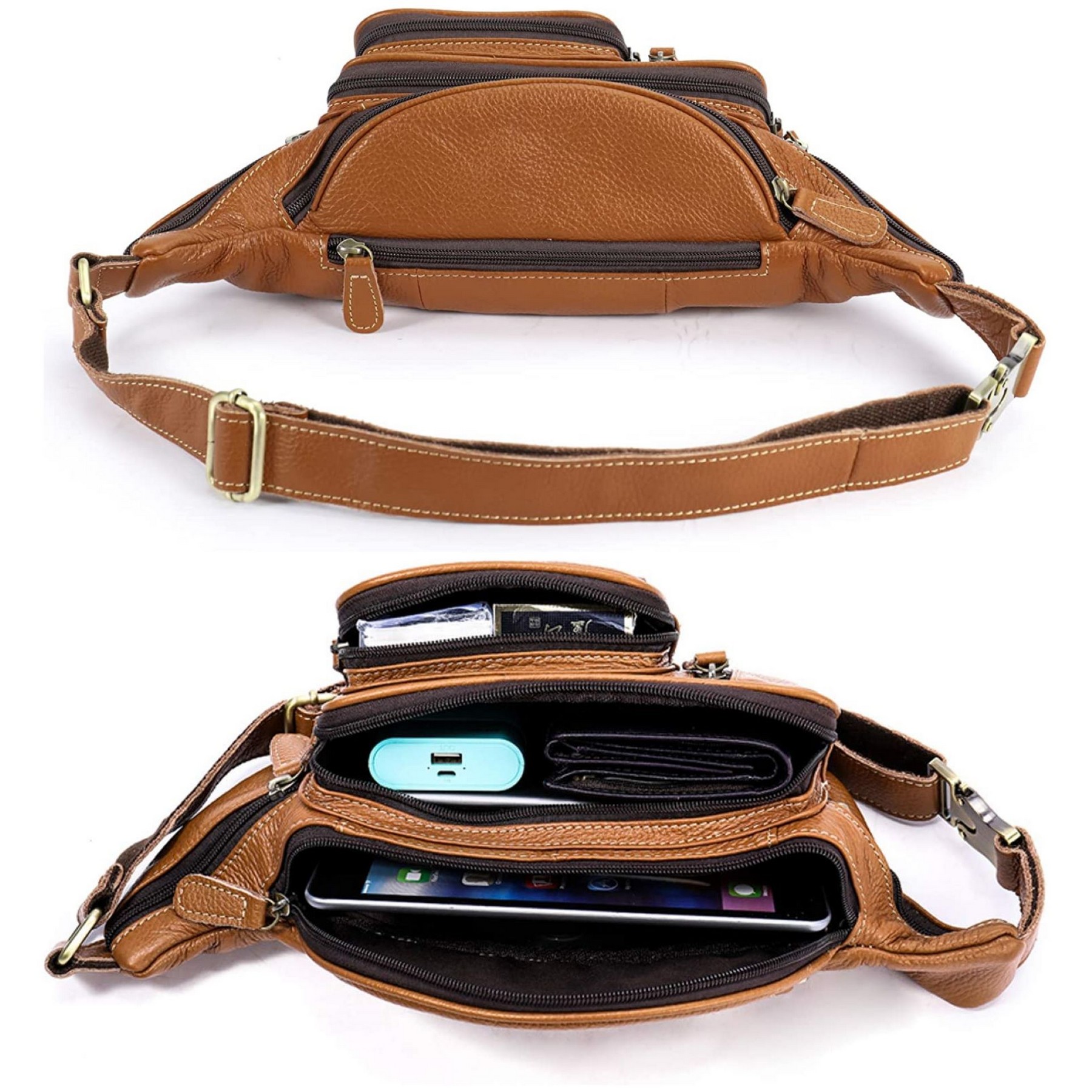 Genuine Leather Large Fanny Pack 5
