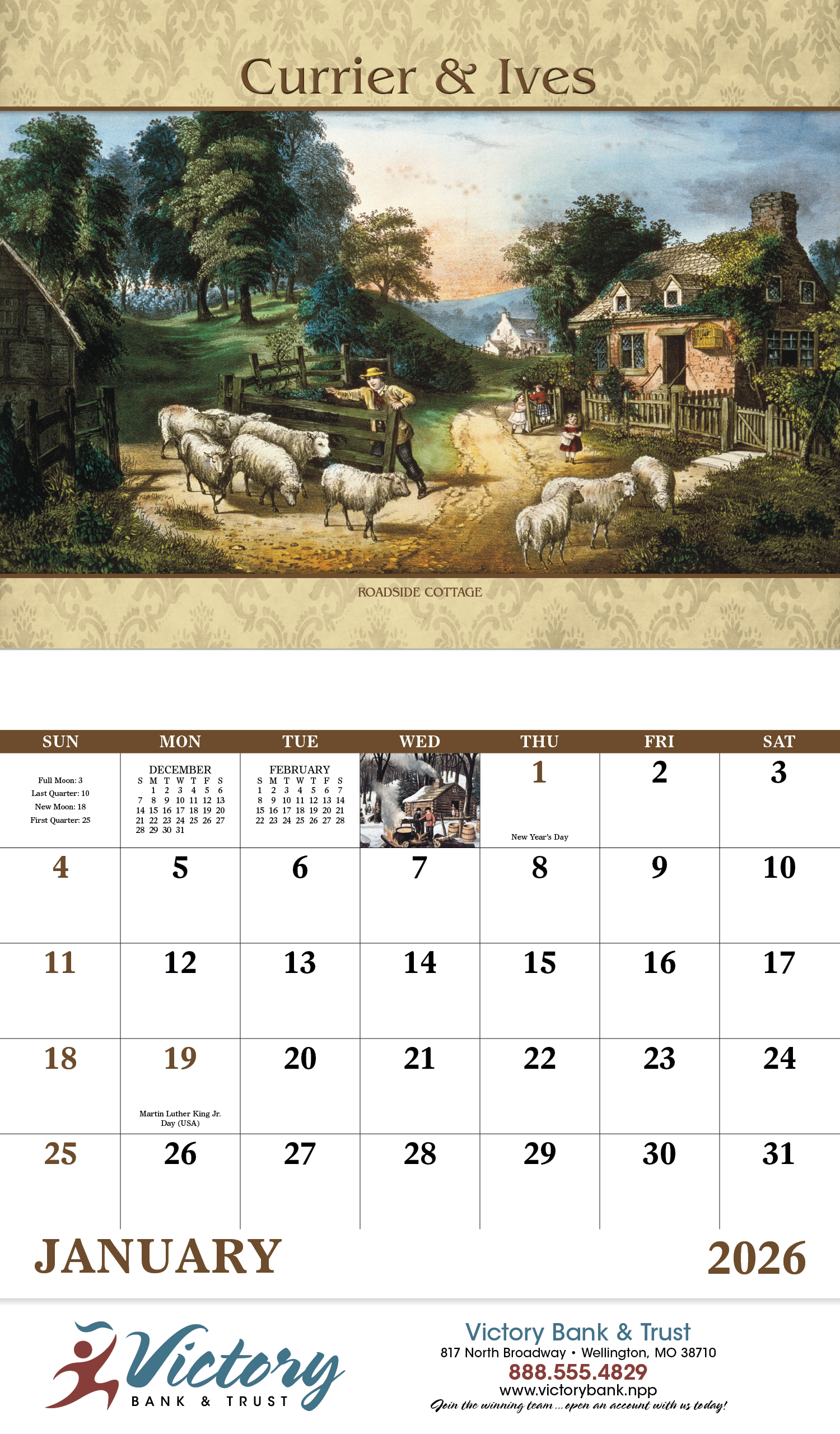 Good Value™ Currier & Ives - Stapled Calendar 2