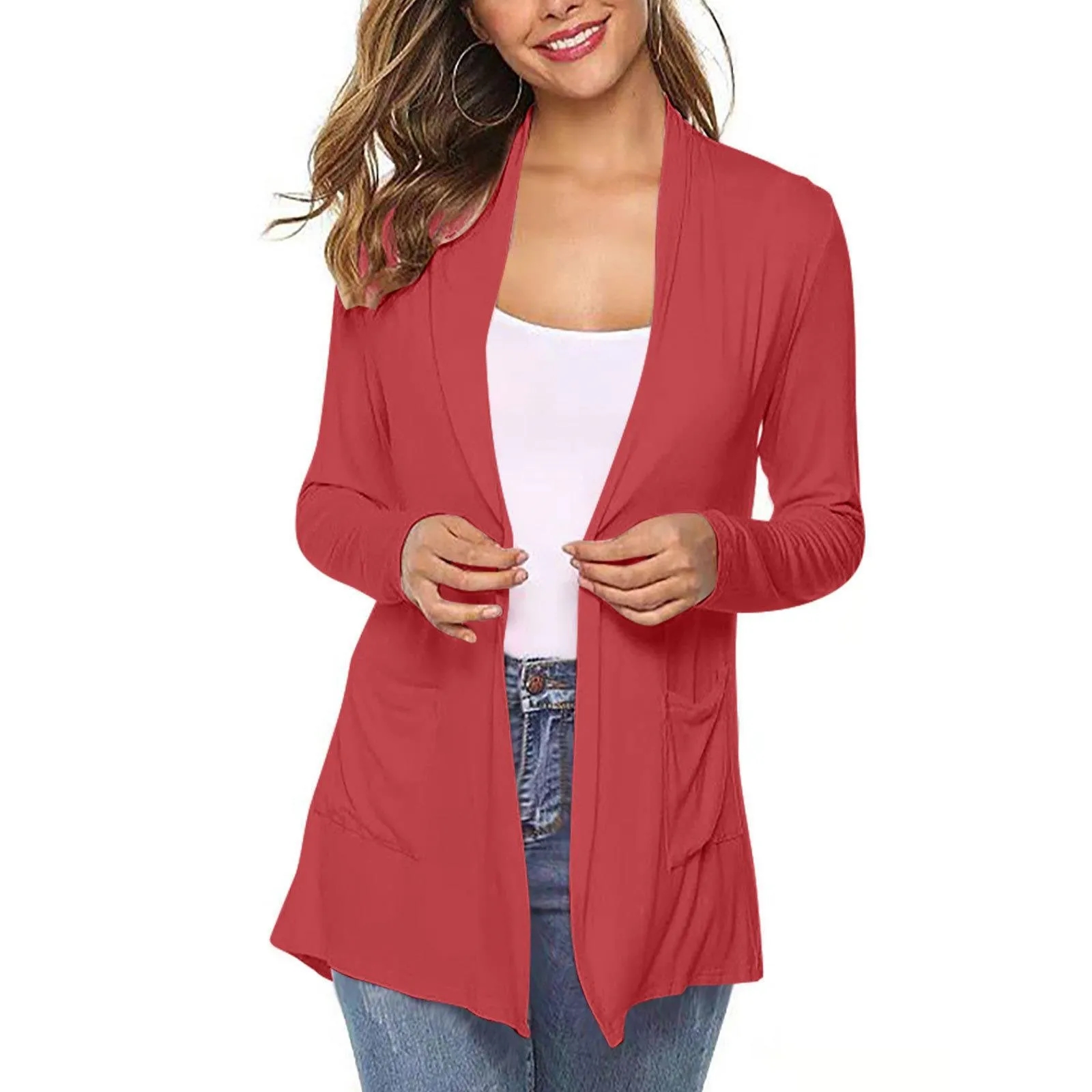 Open Front cardigan With Pockets 11