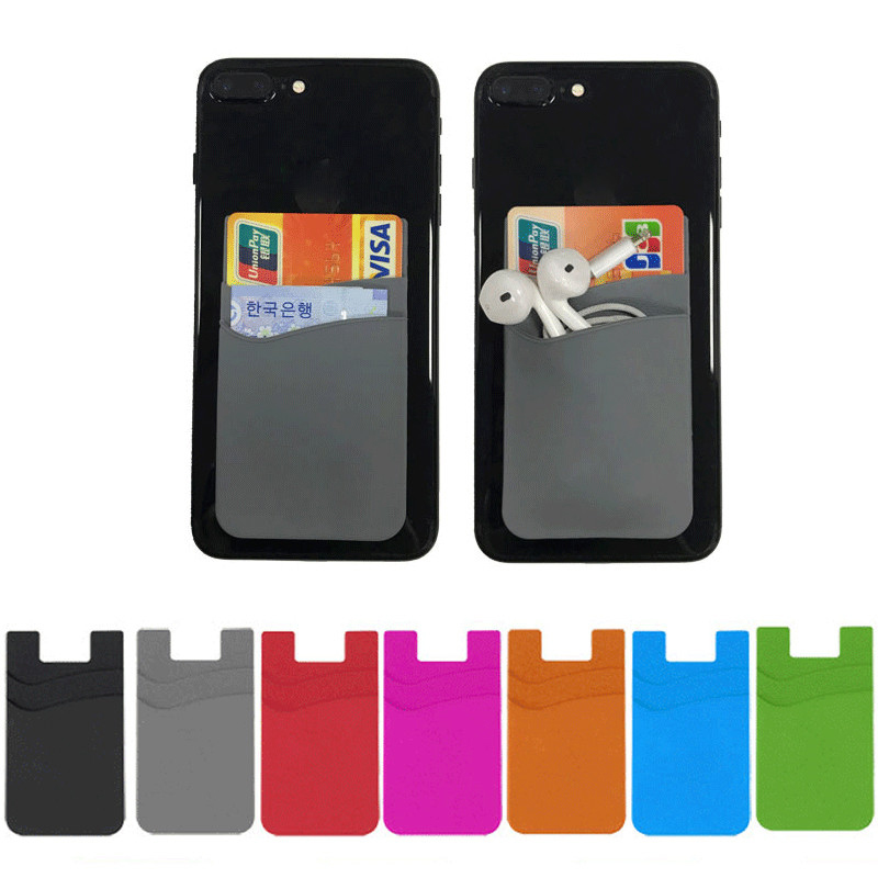 2 Layers Silicone Mobile Phone Back Card Holder 4