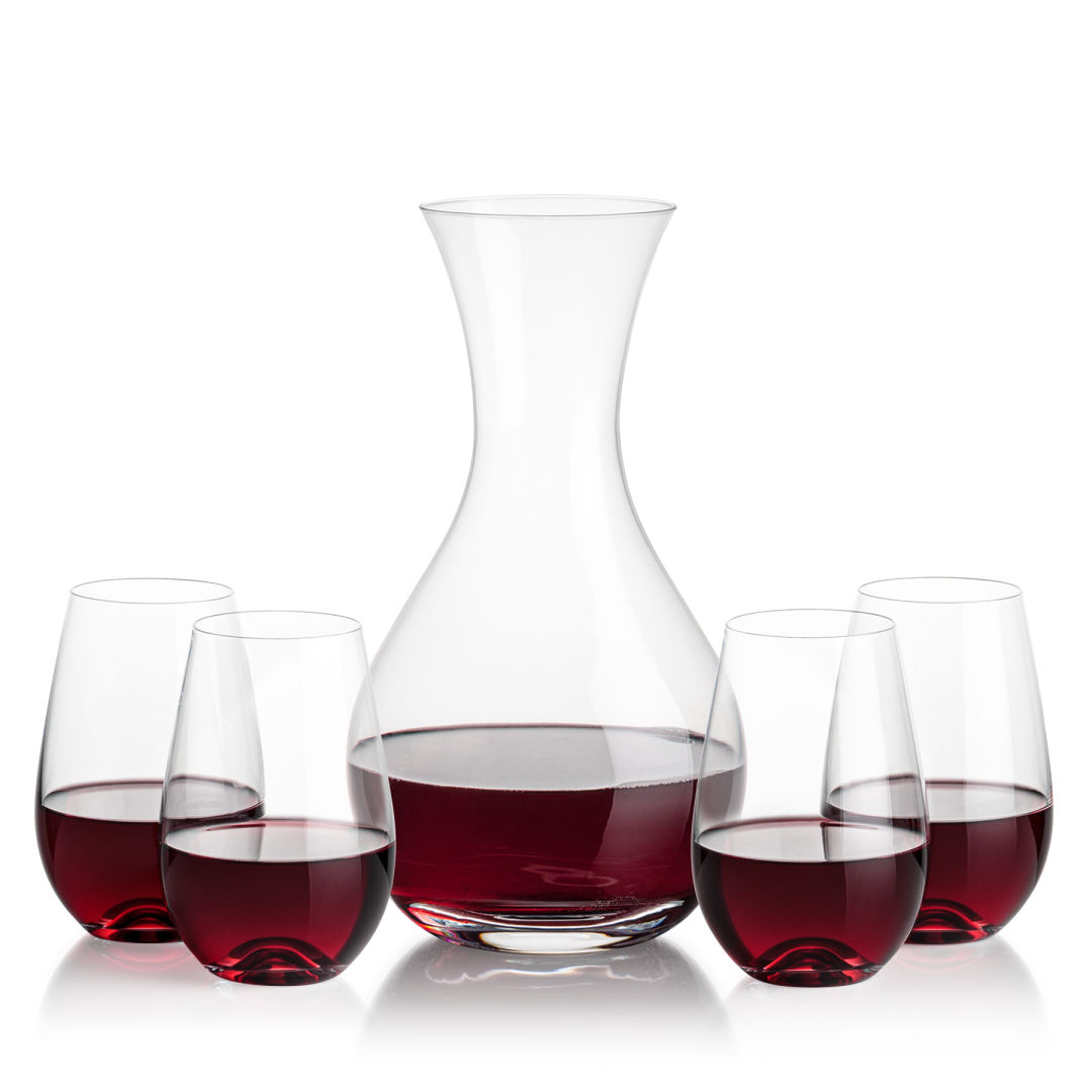 Adelita Carafe & Boston Stemless Wine 12
