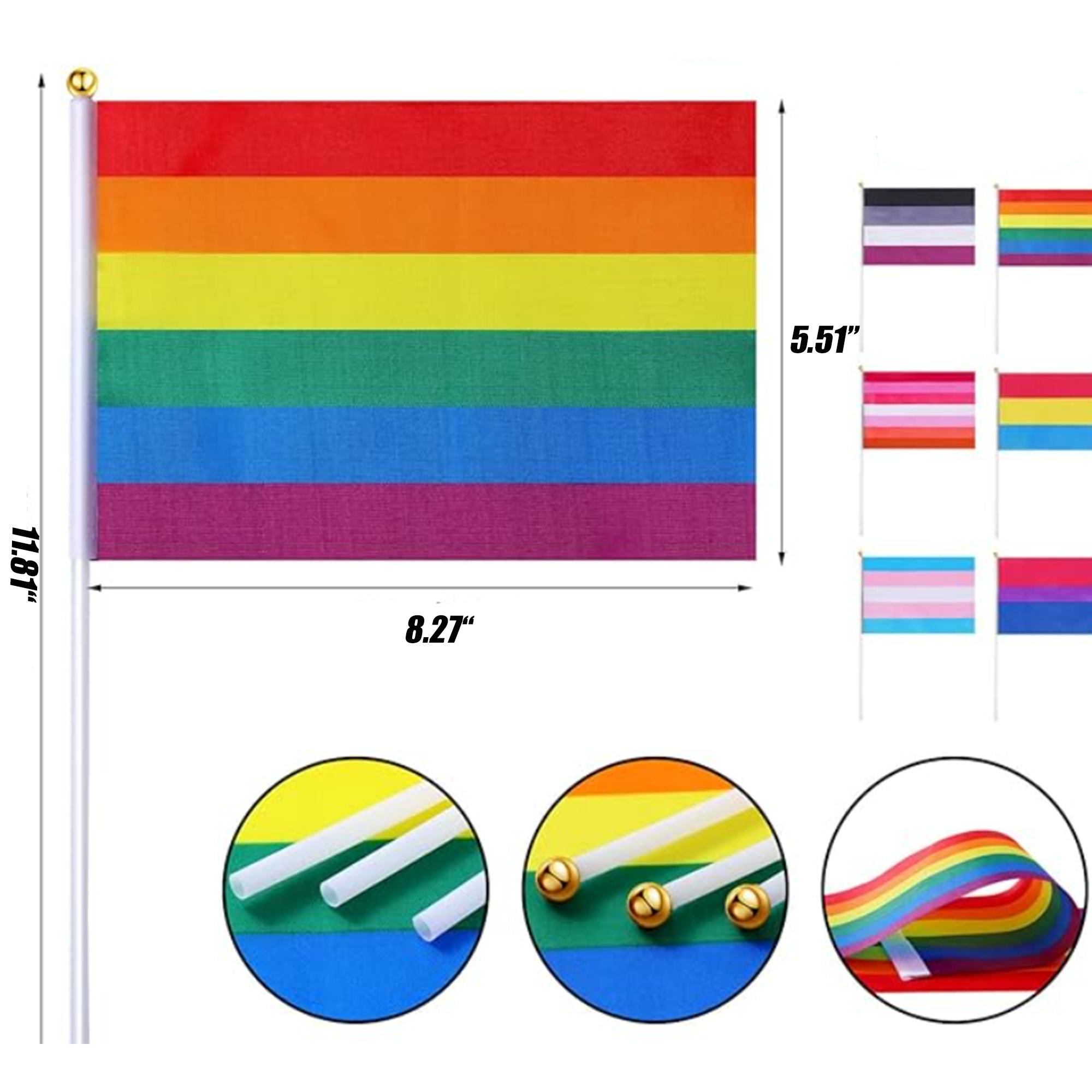 Proud Mini Hands Waving Rainbow Flag 2