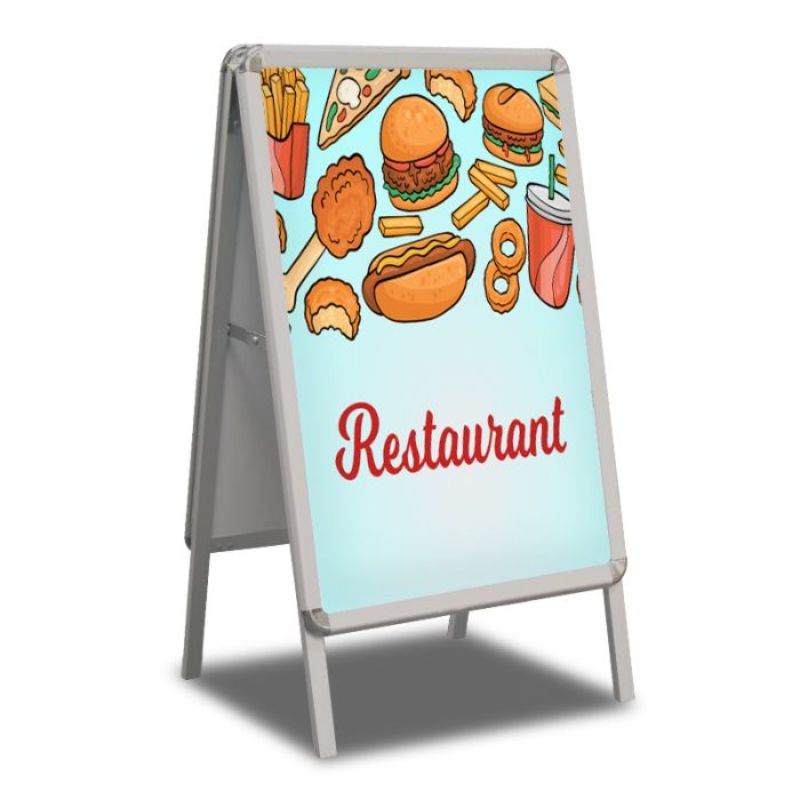 Restaurant Pre Printed A-Frame outdoor display stand - Design 2 1
