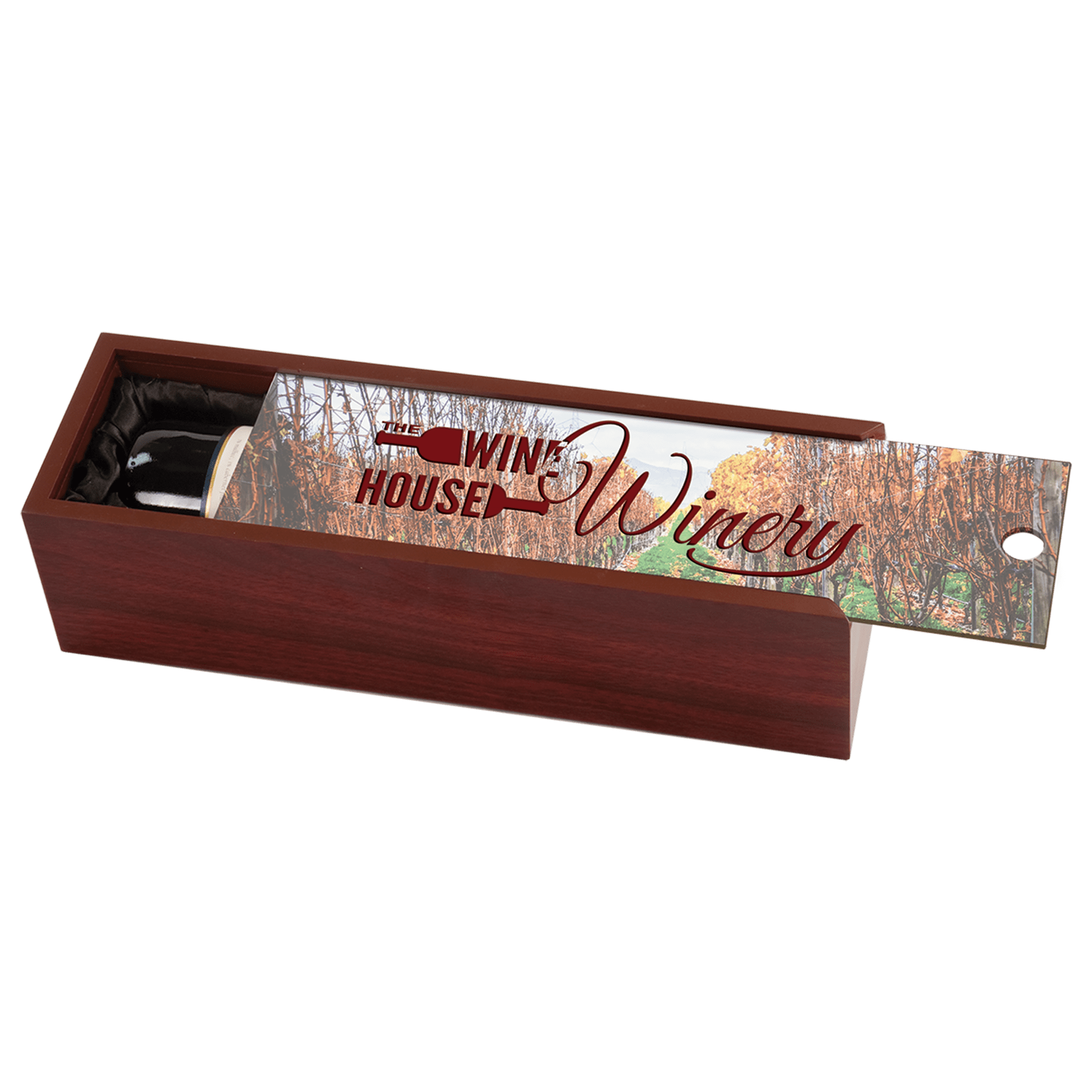 Rosewood Finish Wine Box with Sublimatable Lid 2