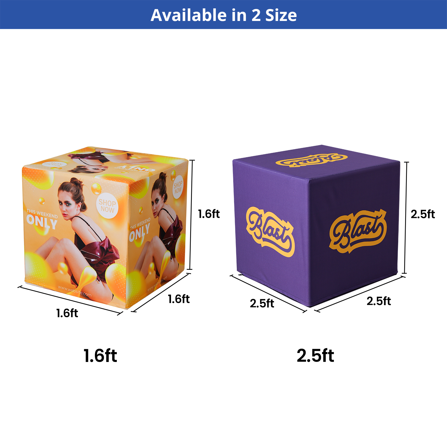 1.6' x 1.6' 3D Cube Displays Package (Graphic & Hardware Combo) 6