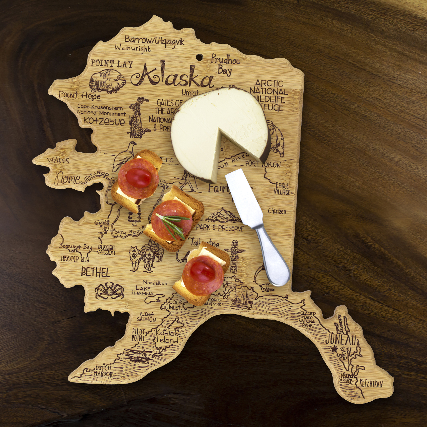 Destination Alaska Cutting & Serving Board 7