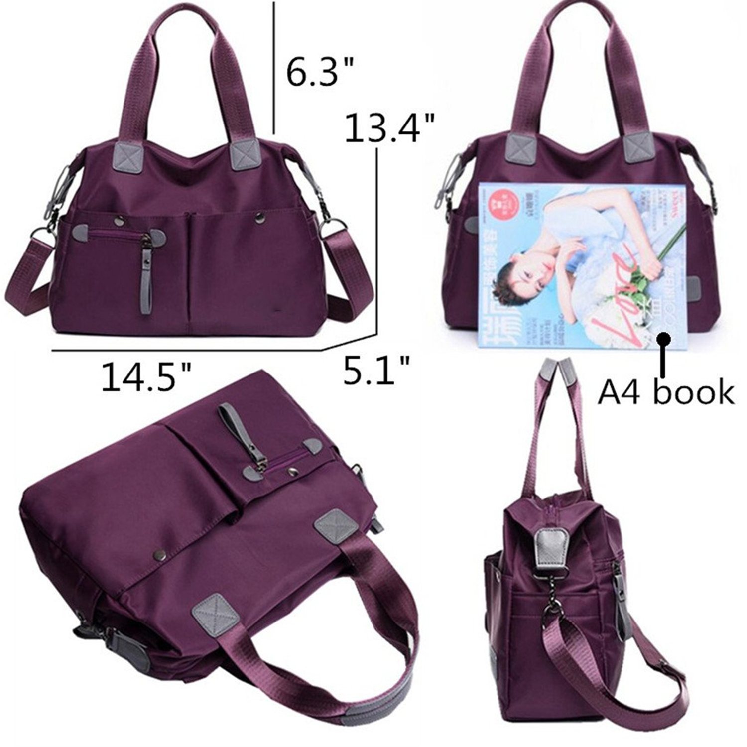 Waterproof Nylon Multi Pocket Shoulder Bags 2