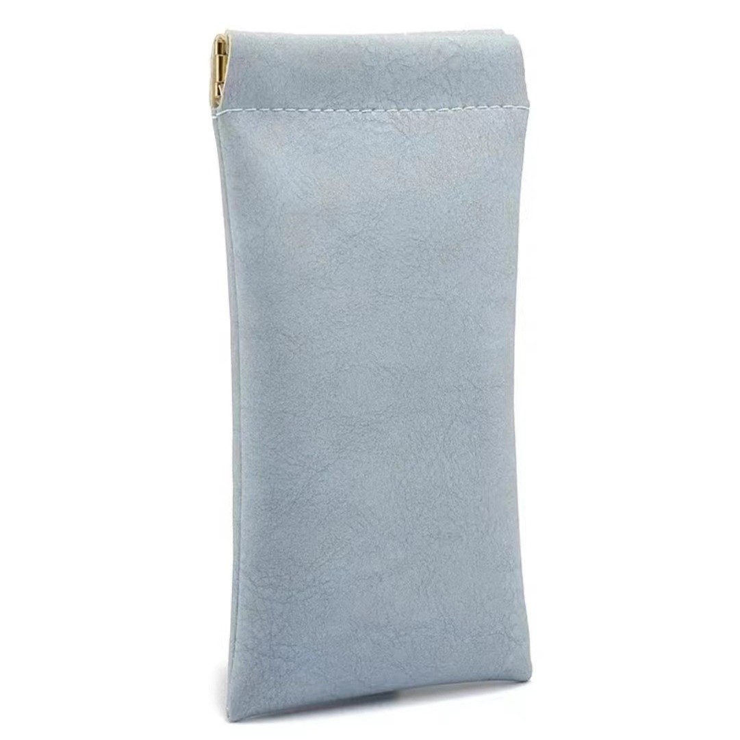 Portable Leather Squeeze Top Eyeglass Case 2