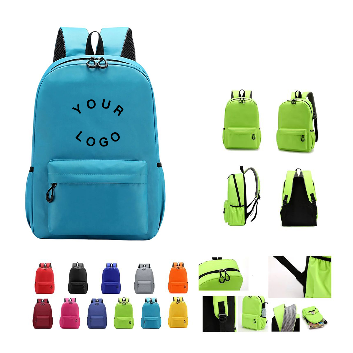 Oxford School Backpack for Kids with Front Branding Panel 8