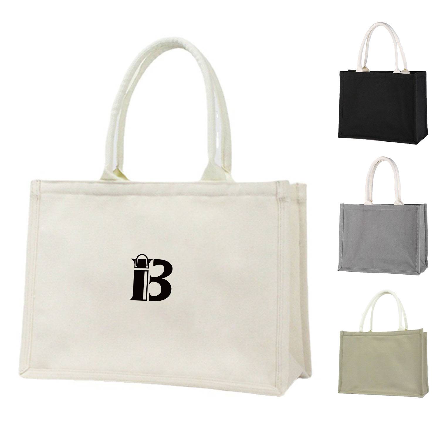 Canvas Sold Color Tote Bag, custom tote bag with logo imprint 1
