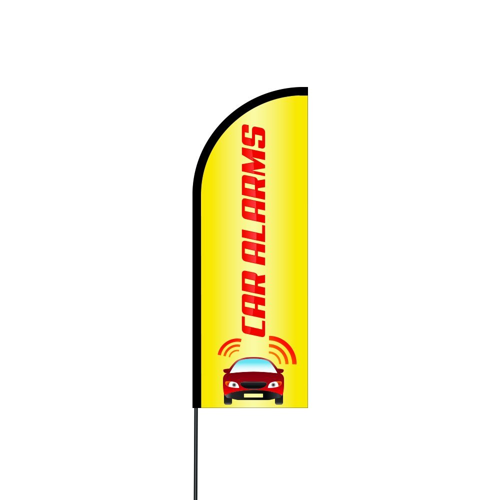 Car Alarms Flag Kit 14' Feet Feather Flag Sign Outdoor Banner 2