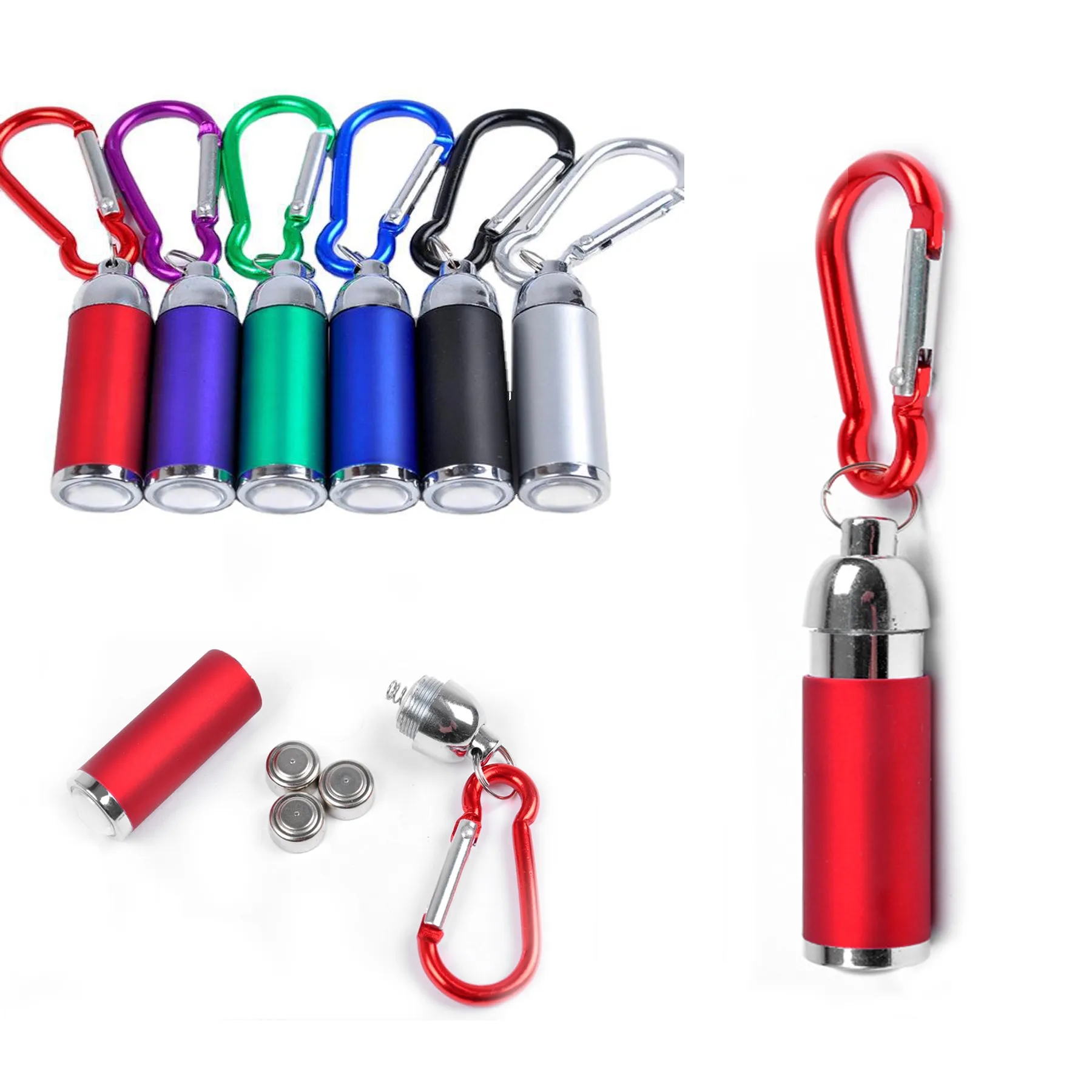 Mini LED Keychain Flashlight With Carabiner 5