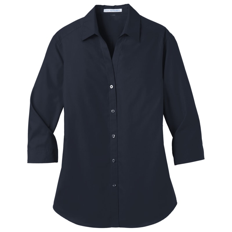 Port Authority Ladies 3/4-Sleeve Carefree Poplin Shirt. 11