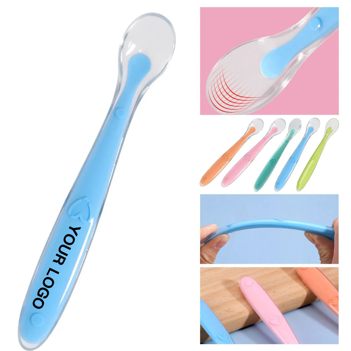 Non Toxic Silicone Spoon for Infant Feeding 4