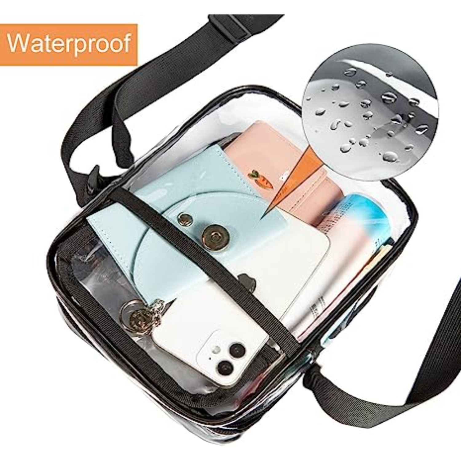 Stadium Approved Clear Purse Handbag PVC Crossbody Bag 2