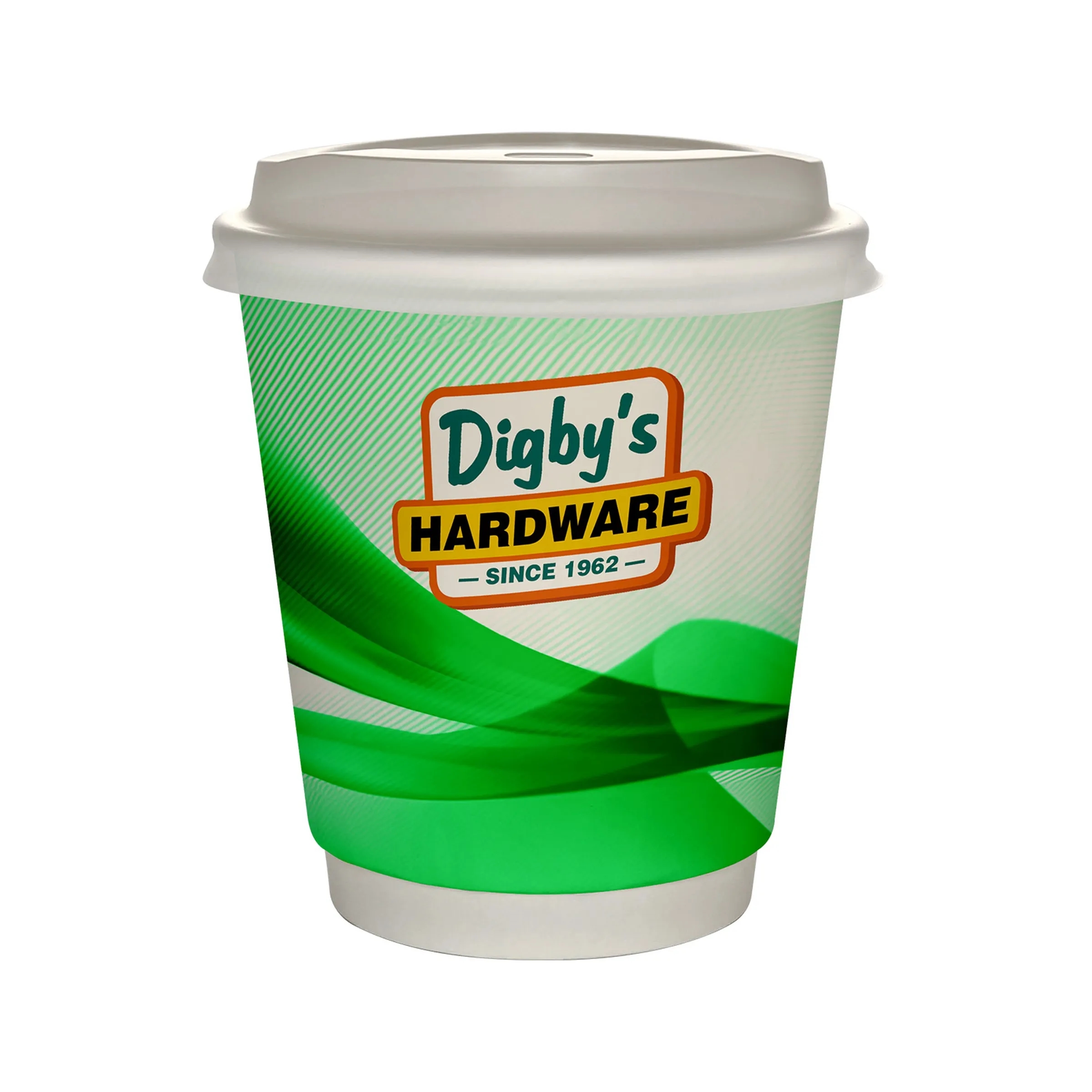 10 oz Full Color Groovy Insulated Paper Cup With Lid 10