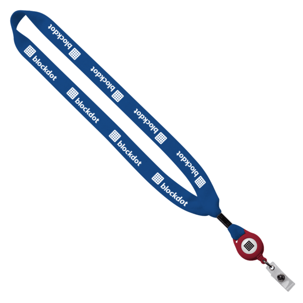 3/4" Cotton Lanyard with Metal Crimp & Retractable Badge Reel 273