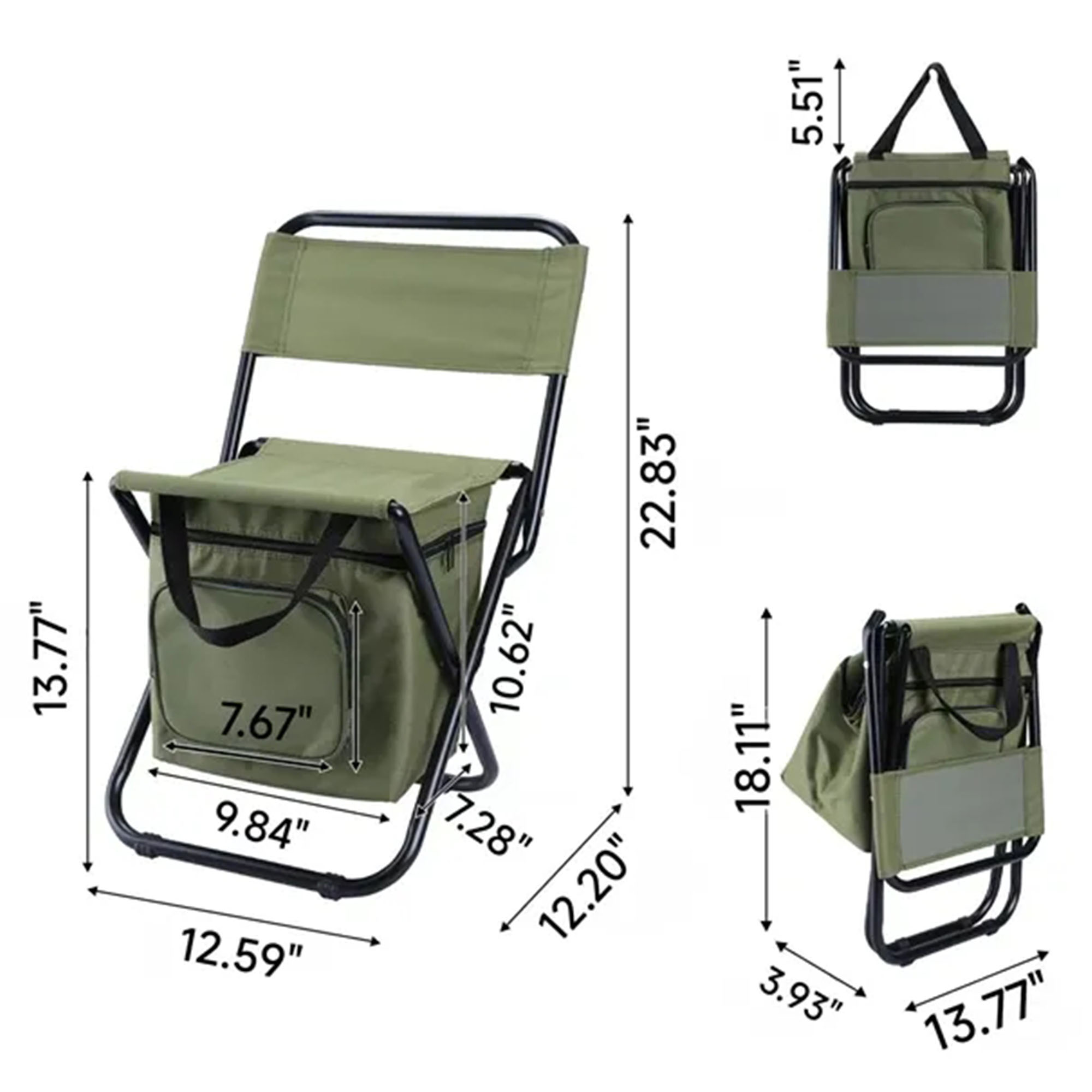 Portable Foldable Fishing Chair With Refrigerated Bag 2