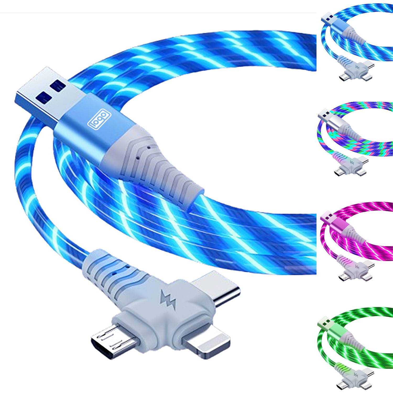 Three in one Glowing Data Cable