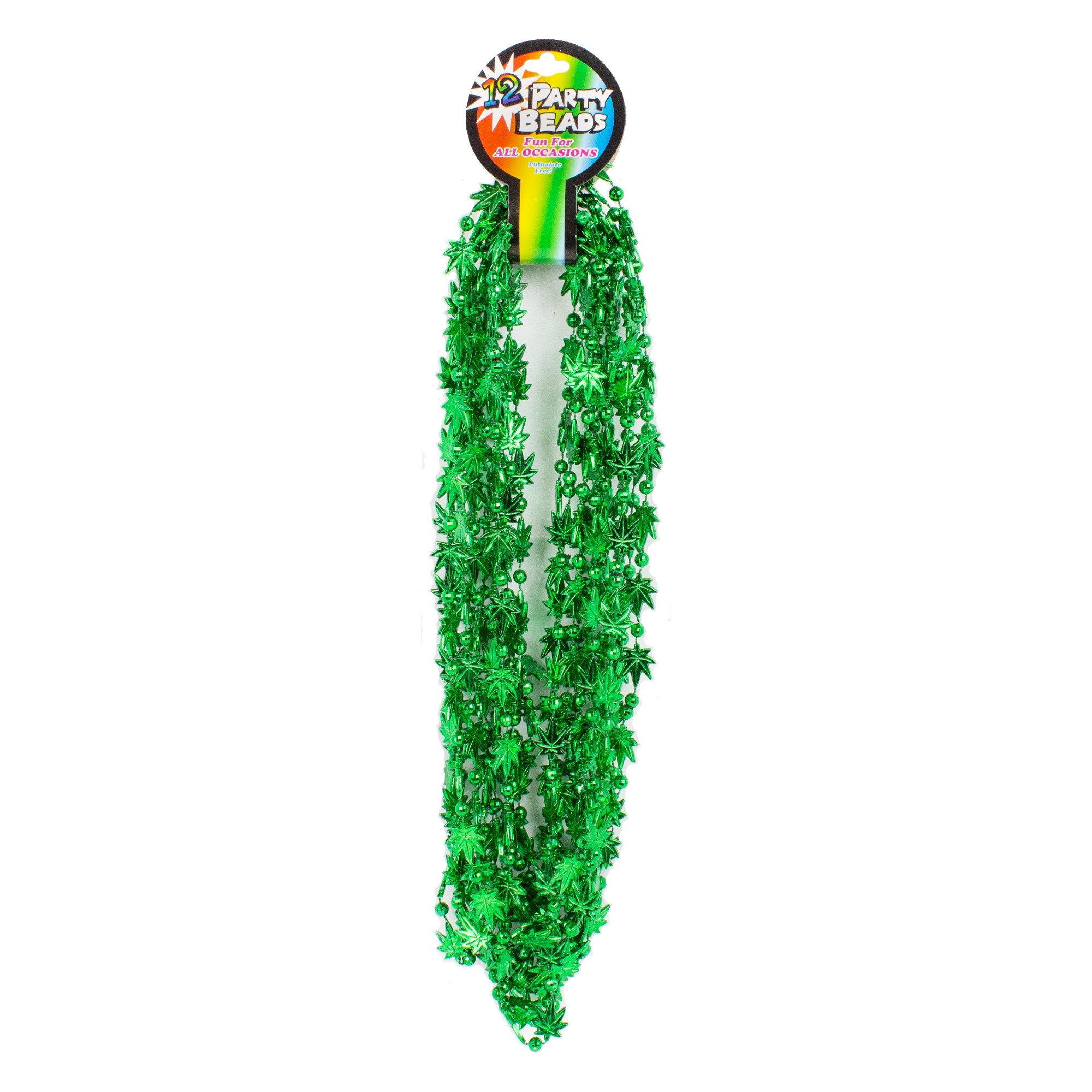 33" Green Mini Leaf Bead Metallic Necklace 3