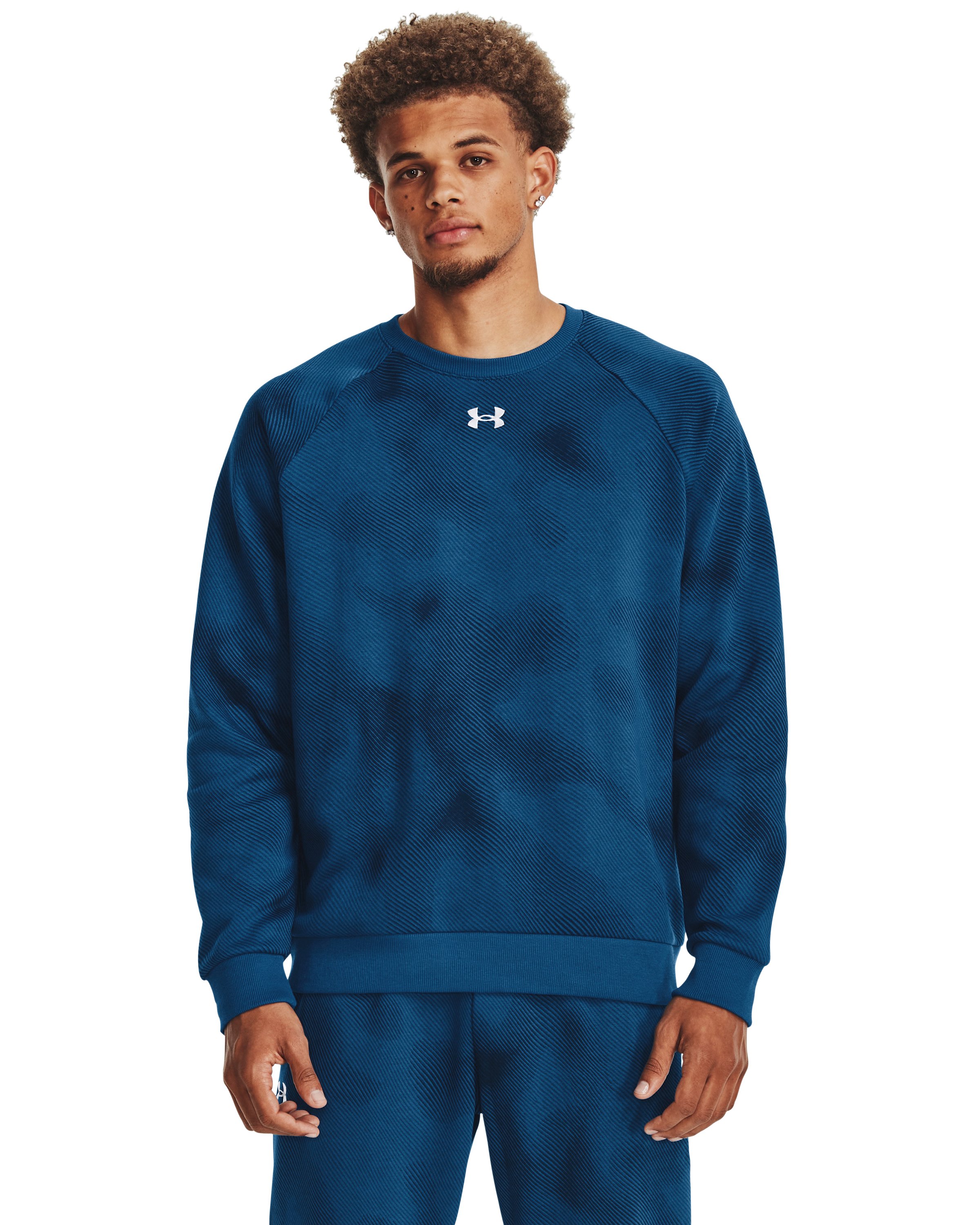 Men's UA Rival Fleece Printed Crew, custom hoodie or sweatshirt with logo imprint 4