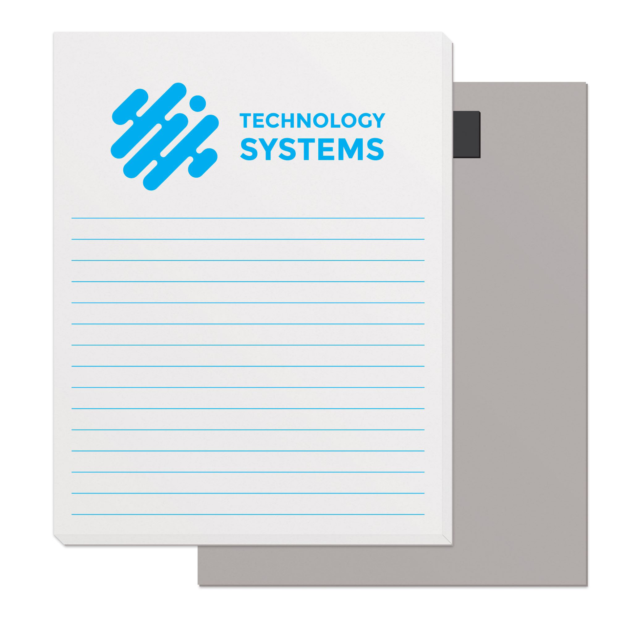 50 Page Magnetic Note-Pads with Cyan Blue Imprint (4.25"x5.5") 1