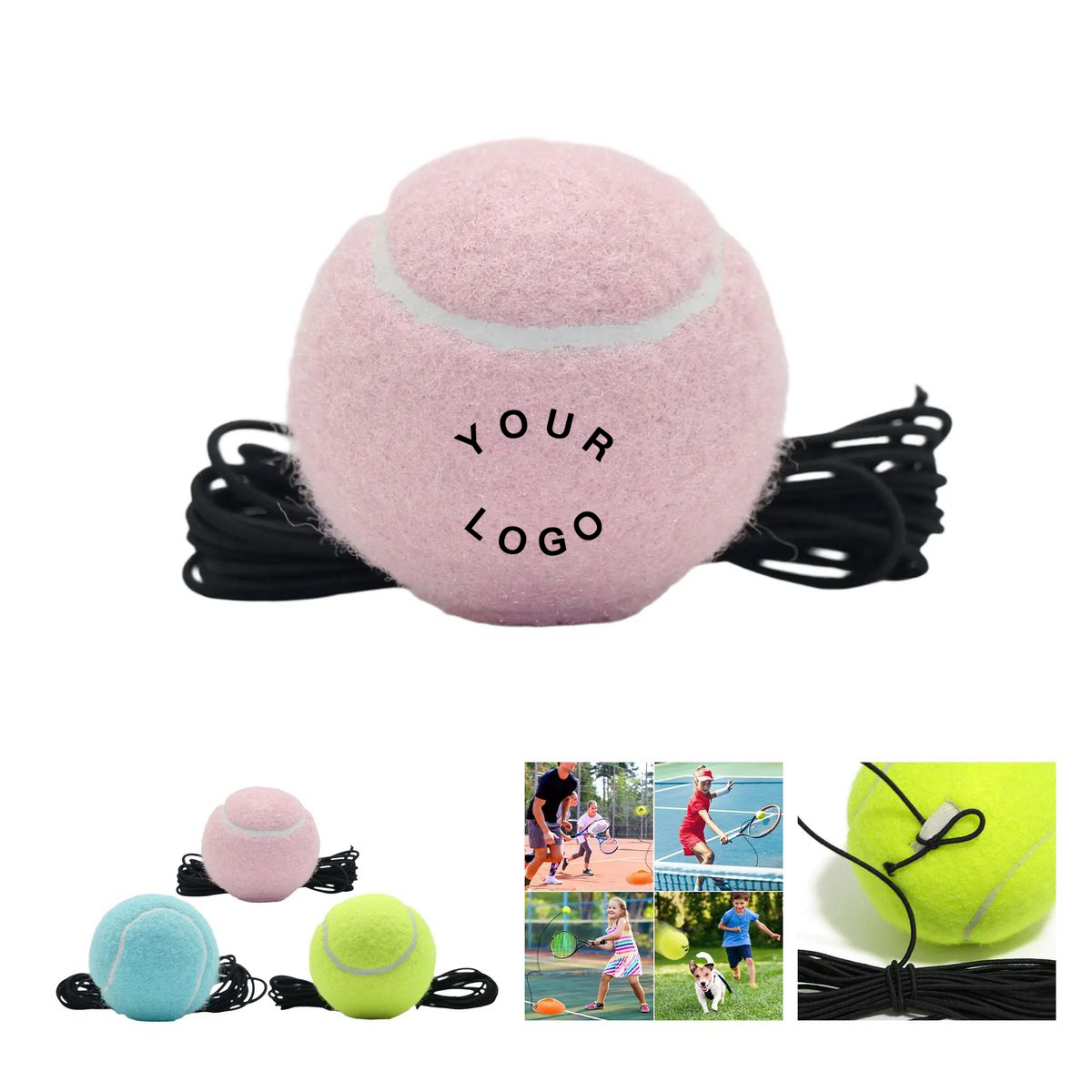 Rubber Tennis Ball for Solo Training Practice 1
