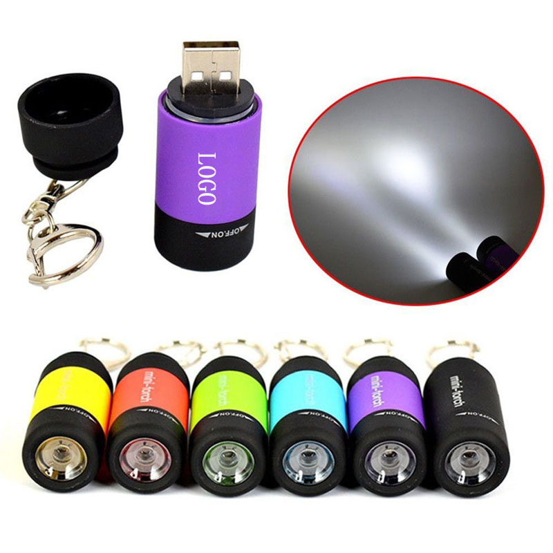 Mini USB Rechargeable Flashlight With Keychain 1