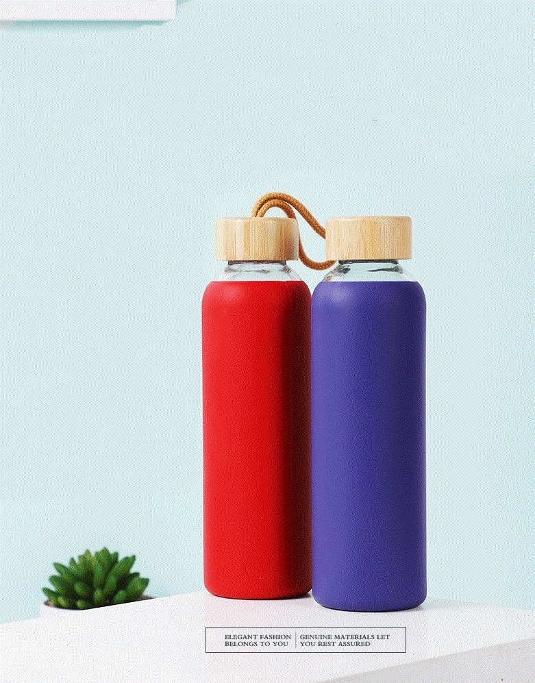 15 oz glass bottle with silicone sleeve 2