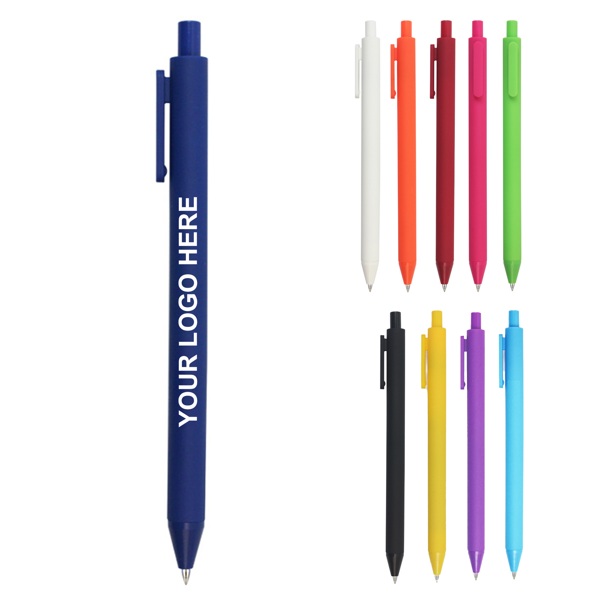 Customised Logo Push Action Pen With Frosted Textured Casing 1