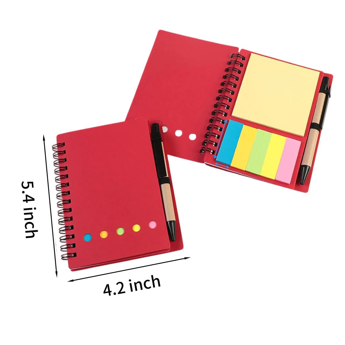 Recycled Cover Notebook with Sticky Notes Set 4